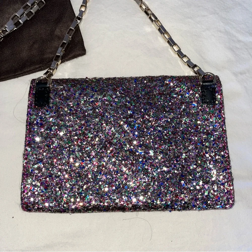 Kate Spade Sonia Moonlit Soirée Glitter Bag with Matching Wallet Dust Bag